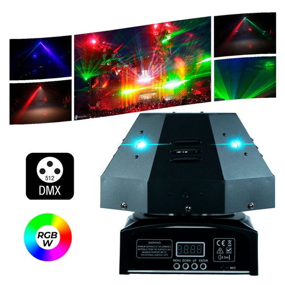 Cabeza Haz Laser Azul 200 Mw Y 16 Led Rgb 5w Smr Pro Komex Dmx