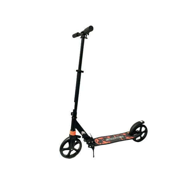 Scooter profesional Display M9407 para niños y adultos color negro con flamas