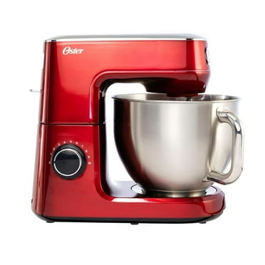 Batidora Planetaria Oster de 10 velocidades, Tazón de Acero Inoxidable, Roja