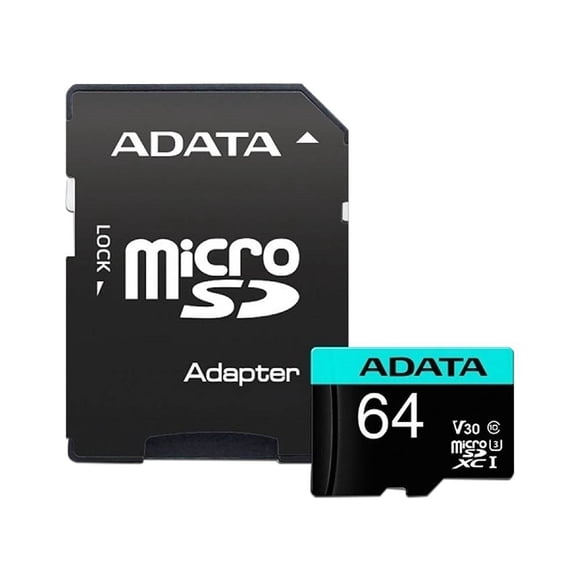 Memoria ADATA Premier Pro MicroSDXC UHS-1 U3 V30 de 64GB, Clase 10