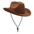 thumbnail image 4 of Sombrero de Vaquero Sunnimix Accesorios de Disfraz Duradero Marrón Oscuro, 4 of 8