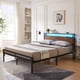 thumbnail image 5 of Base de Cama Queen Size con Cabecera y Luces LED, Plataforma de Metal Antideslizante con Puertos USB y Tomas de Corriente | UTILIA, 5 of 7