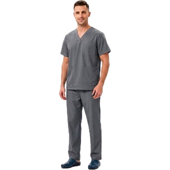 Pijama Quirúrgica Hombre, Bluelander, Corte Recto Stretch, Talla XL, Gris