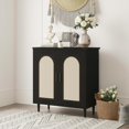 thumbnail image 4 of Qinaqin Rattan-Accented Sideboard Buffet Gabinete Solid Madera Feet para Living Sala cm de Alturaallway Ample Almacenamiento Solution, 4 of 7