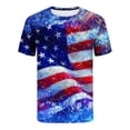 thumbnail image 2 of Mens Casual Pantalones Cortos Raya Impresión Suéter Fitness Deportes Camiseta, Poliéster Cuello Redondo Blusa para Al Aire Libre, Diario Y Primavera Verano Desgaste, 2 of 5