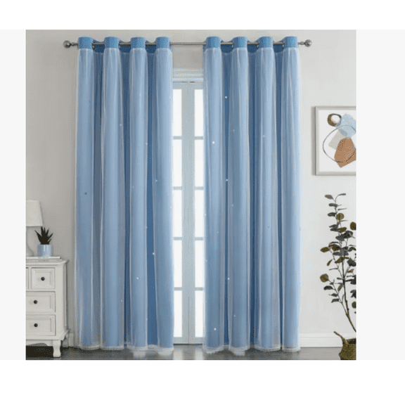 Cortina Blackout Opaca color azul claro
