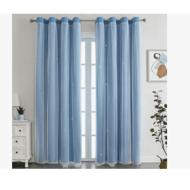 Cortina Blackout Opaca color azul claro