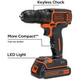 thumbnail image 2 of Taladro y Atornillador Inalámbrico BLACK + DECKER BDCDD120C con Batería de 20 V MAX Embrague de 11 Posiciones Negro y Anaranjado, 2 of 2