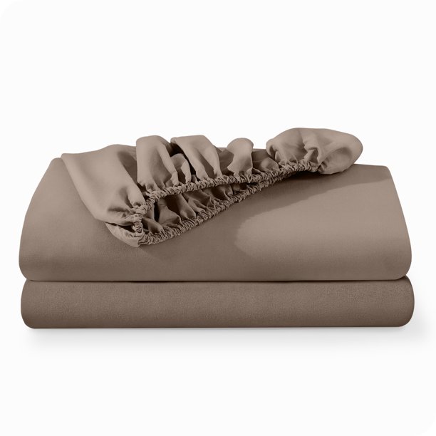 Bare Home Sábanas Ajustables Paquete de 2, Colección Premium 1800, Ultra Suaves, Bolsillo Profundo, Tamaño Twin XL, Gris Topo