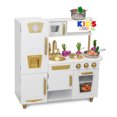 thumbnail image 4 of Cocina de Juguete de Madera para Niños con Refrigerador Cocinita Para Niñas Blanca -Vintage White And Gold, 4 of 8