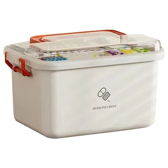 Caja de Gran Capacidad, Botiquín Portátil de Primeros Auxilios para el Hogar, Caja de Emergencia Familiar con Estuche de Almacenamiento Multicapa L