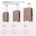 thumbnail image 2 of Set de 3 Maletas Con Organizadores Sun Coast Dubai ABS De 20", 24" y 28" Color Rosa, 2 of 7
