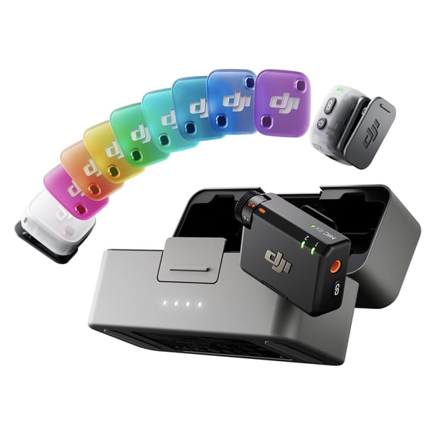 DJI Mic Mini 2 (2TX+1RX estándar+Estuche de Carga) micrófono inalámbrico | Para iPhone 17/16/15 y Android/cámara/tableta/PC, batería 48 h, transmisión hasta 400 m, cubierta magnética multicolor