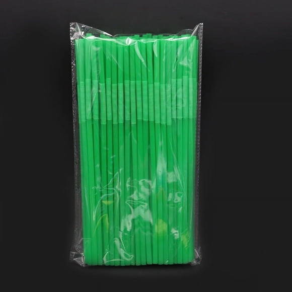 Nvzi Disposable Plastic Flexible Bendable Drinking Straws 100Pcs Straws for Juice Drinks-Green
