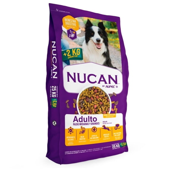 Alimento para perro NUCAN by NUPEC Adulto Raza grande y mediana 25 + 2 kg