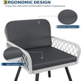 thumbnail image 3 of Set of 4 all-weather patio dining sillas con cushions-hand-woven rattan armchairs para indoor garden balcony deck backyard (gray), 3 of 7
