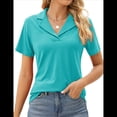 thumbnail image 1 of Camisas de Mujer con Cuello de Solapa, Cuello en V, Blusa de Corta, Blusa Informal Elegante. Azul M, 1 of 9