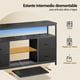 thumbnail image 5 of Zocalo Mueble para TV con Tomas de Corriente y Luces LED, Centro de Entretenimiento de TV de 4 cajones con Estante Abierto, Mueble de TV de 50 a 43 Pulgadas (Negro), 5 of 8