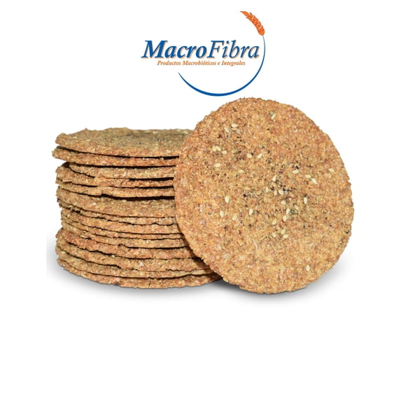 Galleta Zatar Tostis Salvado Macrofibra Integral sin Azucar Vegano Macrobiotico E Integral 3 Botes c/15 Pzas
