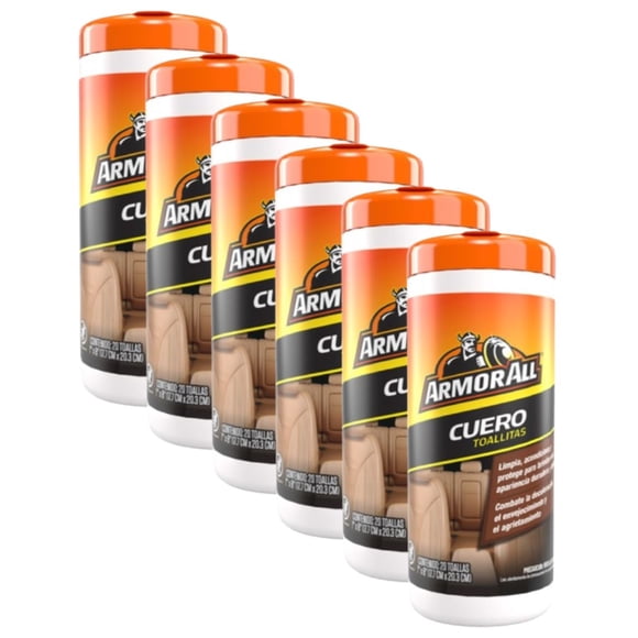 Kit 6 Paquetes Toallas Limpiadoras Protectoras de Piel ArmorAll 20 Toallas