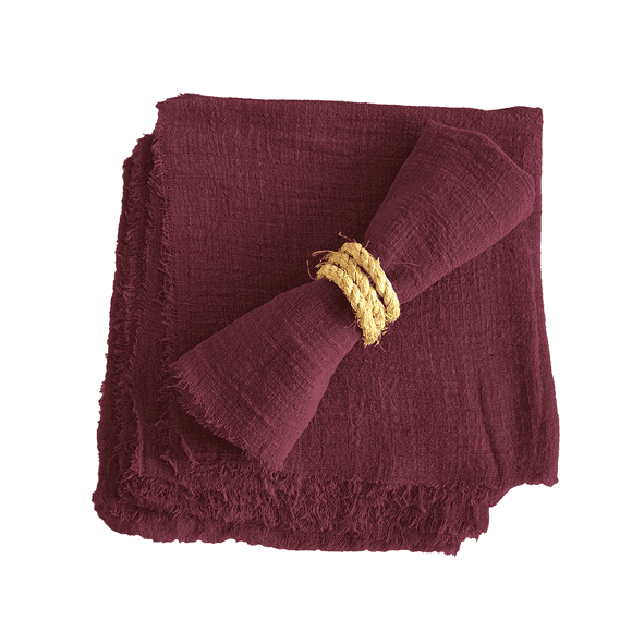 Servilletas de tela MACAR 8 Pack Lino 100% Algodón Tinto
