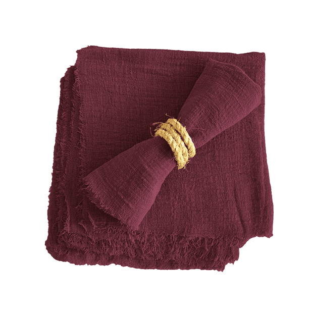 Servilletas de tela MACAR 8 Pack Lino 100% Algodón Tinto