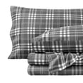 thumbnail image 1 of Juego de Sábanas de Lujo Bare Home King 100 % Algodón Franela 4 Piezas Gris/blanco, 1 of 7