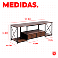 thumbnail image 2 of Mueble para TV con Cajones y Estantes Abiertos Centro de Entretenimiento Industrial para TV de 65 70 y 75 Pulgadas, 2 of 6