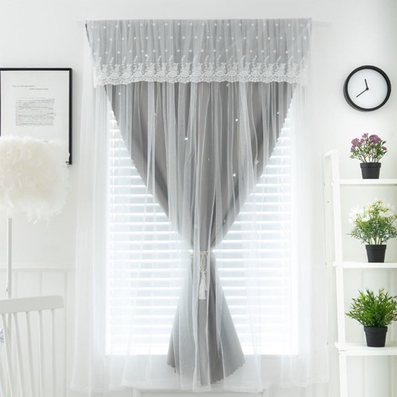 Embroidered Sheer Curtains - Light Filtering Opaque Phantom Mesh White Window Screen For Living Room Bedroom