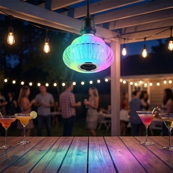 Bombilla inteligente Bluetooth con control APP y altavoz musical incorporado para el salón de fiesta y dormitorio exterior