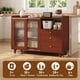 thumbnail image 2 of Muebles para Cocina, Armario de Cocina con 2 Puertas y 3 Cajones, Gabinete de Almacenamiento, Mueble Aparador para Sala de Estar, Comedor, 100 * 92 * 36 cm (Oscuro), 2 of 9