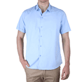 thumbnail image 1 of Camisa Azul Cielo Hombre Slim Fit Lisa Manga Corta Ropa Casual, 1 of 4