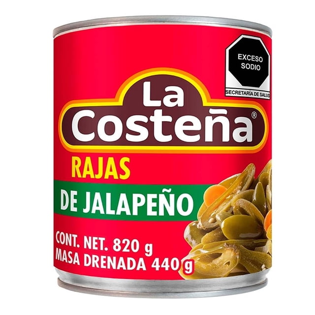 Rajas de jalapeño La Costeña en escabeche 820 g