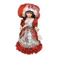 thumbnail image 2 of Muñeca de con Vestido Artesanal Y Cara Delicada Figura Decorativa Femenina Muñeca Clásica de Colección Ornamento para Interior Adecuada para Rojo burdeos, 2 of 8