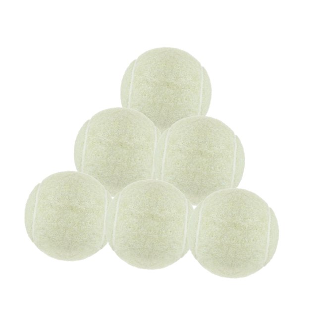 6 pelotas de tenis de 64 mm de diámetro para perros de entrenamiento y ejercicio. Blanco