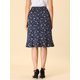 thumbnail image 4 of Falda Midi Allegra K Dividicon Con Volantes Florales Azul Oscuro L, 4 of 6