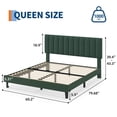 thumbnail image 2 of Yeshouse Estructura de cama tamaño Queen, cama plataforma tapizada en terciopelo con cabecero ajustable con capitoné vertical, no requiere somier, fácil montaje, 2 of 8
