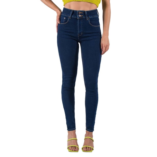 Jeans Oggi Mujer Corte Ajustado Súper Skinny Fit Azul Oscuro Oggi Jeans Katia Rebel Graze