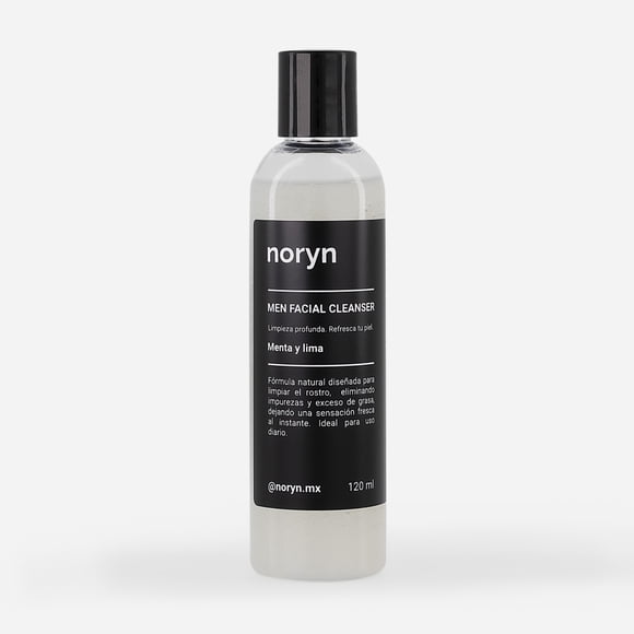 noryn - Jabón Líquido Facial para Hombre con Menta y Lima 120ml - Limpiador Facial Masculino para piel sensible y grasa.