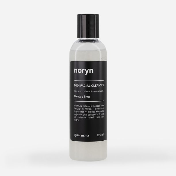 noryn - Jabón Líquido Facial para Hombre con Menta y Lima 120ml - Limpiador Facial Masculino para piel sensible y grasa.