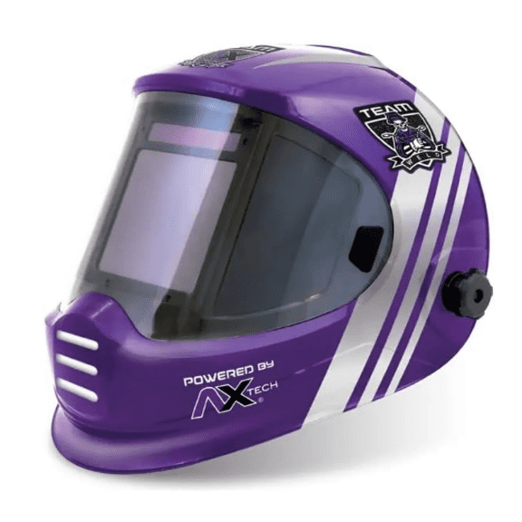 Ax Tech Careta Electrónica para Soldar 4 Sensores Panorámica Morado Modelo Merlin