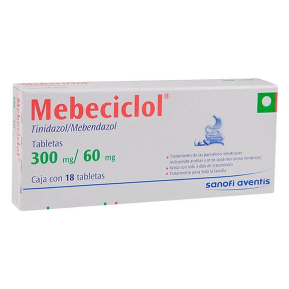 Mebeciclol 300 mg/60 mg con 18 tabletas
