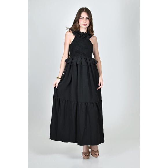 Vestido largo con olanes Roman Fashion/ Juvenil, 4360 (Negro) negro CH