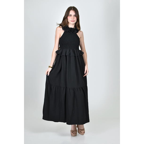Vestido largo con olanes Roman Fashion/ Juvenil, 4360 (Negro) negro CH