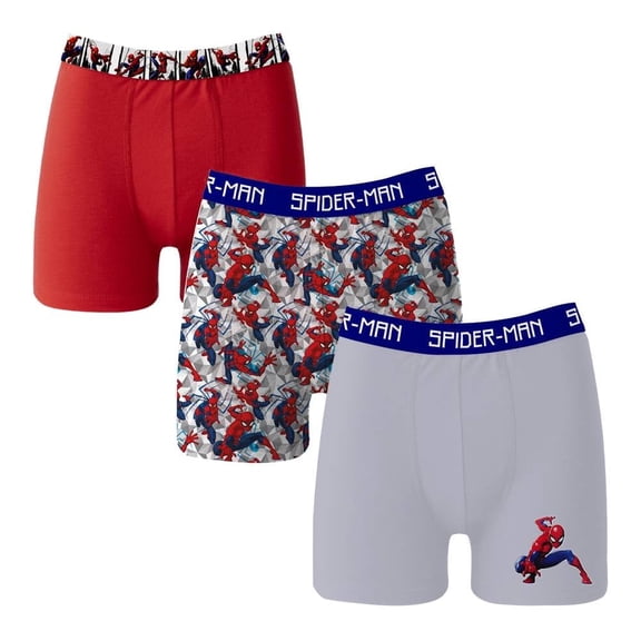 Bóxer Spiderman para Niño, Azul 3 Piezas Talla 6