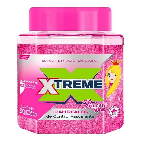 Gel para cabello Xtreme Princesa con Glitter 200 g