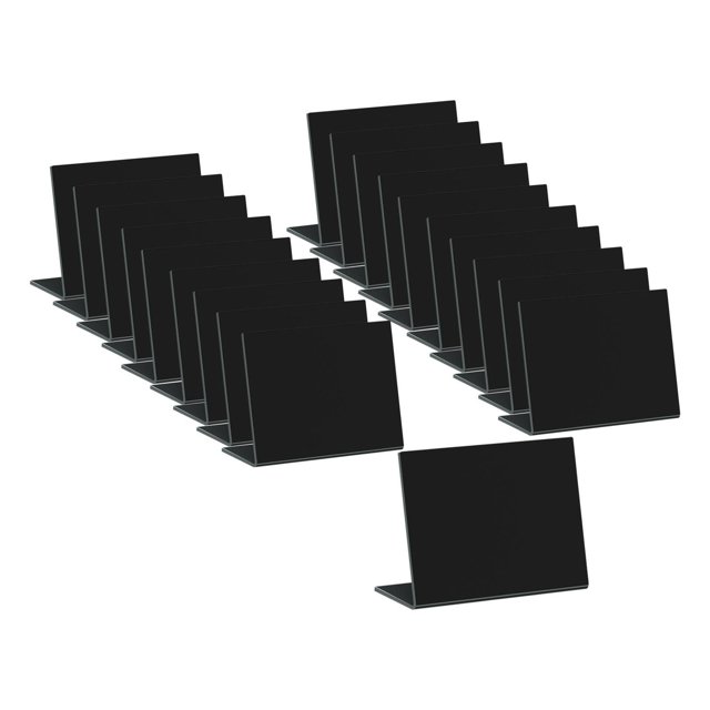 20 piezas de letreros de pizarra acrílicos, letrero de pizarra pequeño, elegante para comida en blanco Negro