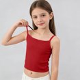 thumbnail image 2 of Top Tipo Tanque para Niñas Grandes - Tops Cortos de Punto Acanalado para Niña, Camisetas Interiores, Camisola Casual de Verano con Tirantes Finos sin Mangas, Cami, Tanques Rojo 11-12 Años, 2 of 9