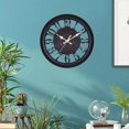 thumbnail image 2 of Reloj de pared grande, reloj retro europeo con números arábigos grandes, silencioso para interiores. Negro, 2 of 8