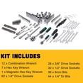 thumbnail image 2 of Yeshouse juego de herramientas mecánicas 216 piezas, kit completo con llaves, enchufes y caja, ideal para auto, hogar, oficina, mecánico y DIY, 2 of 9